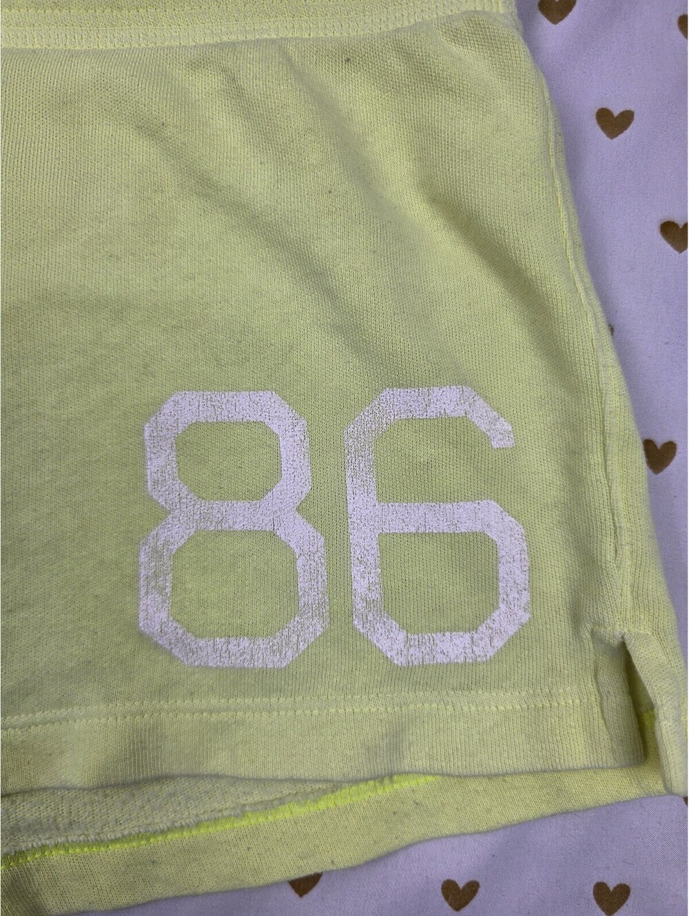 Victorias Secret PINK Vintage Y2llow Logo butt Sweat Shorts Y2k SMALL - Picture 3 of 6